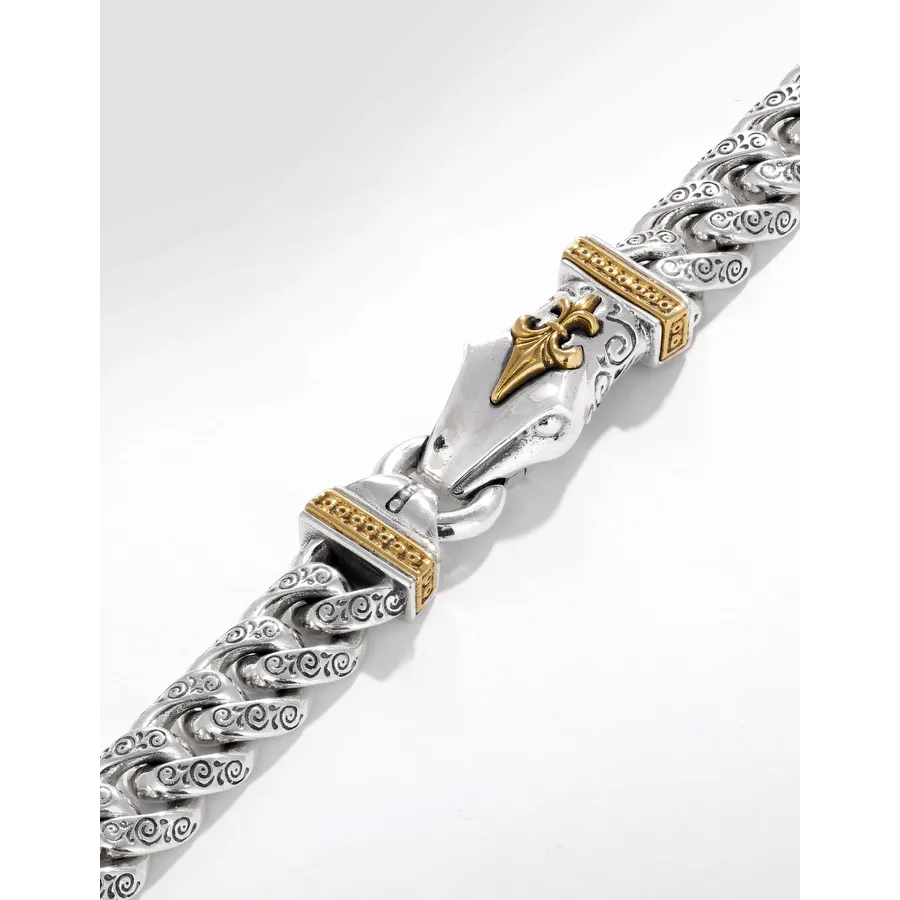 Konstantino Mens Alchemy Silver and Bronze Link Bracelet