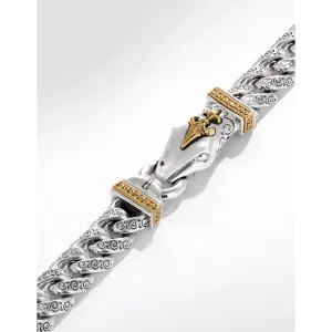 Konstantino Mens Alchemy Silver and Bronze Link Bracelet