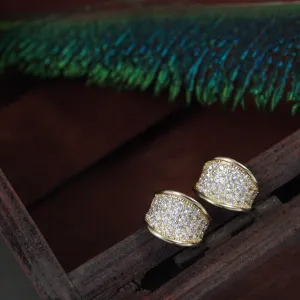 Korean Gold Plated Pave Circle Stud Earring