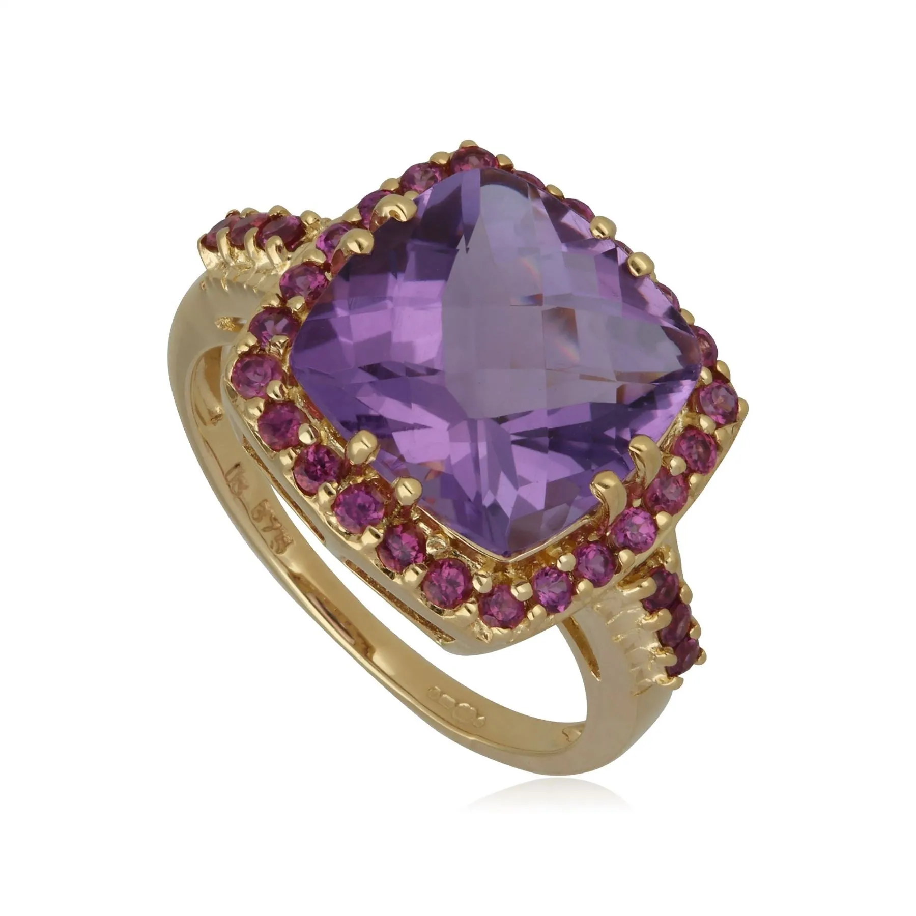 Kosmos Amethyst & Rhodolit Cocktail Ring in 9ct Gelb Gold
