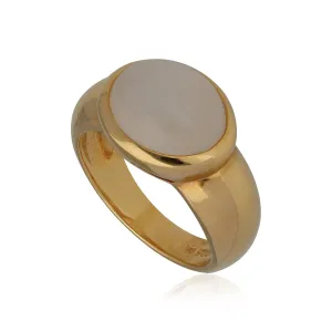 Kosmos Mondstein Cocktail Ring in Vergoldetem Sterling Silber