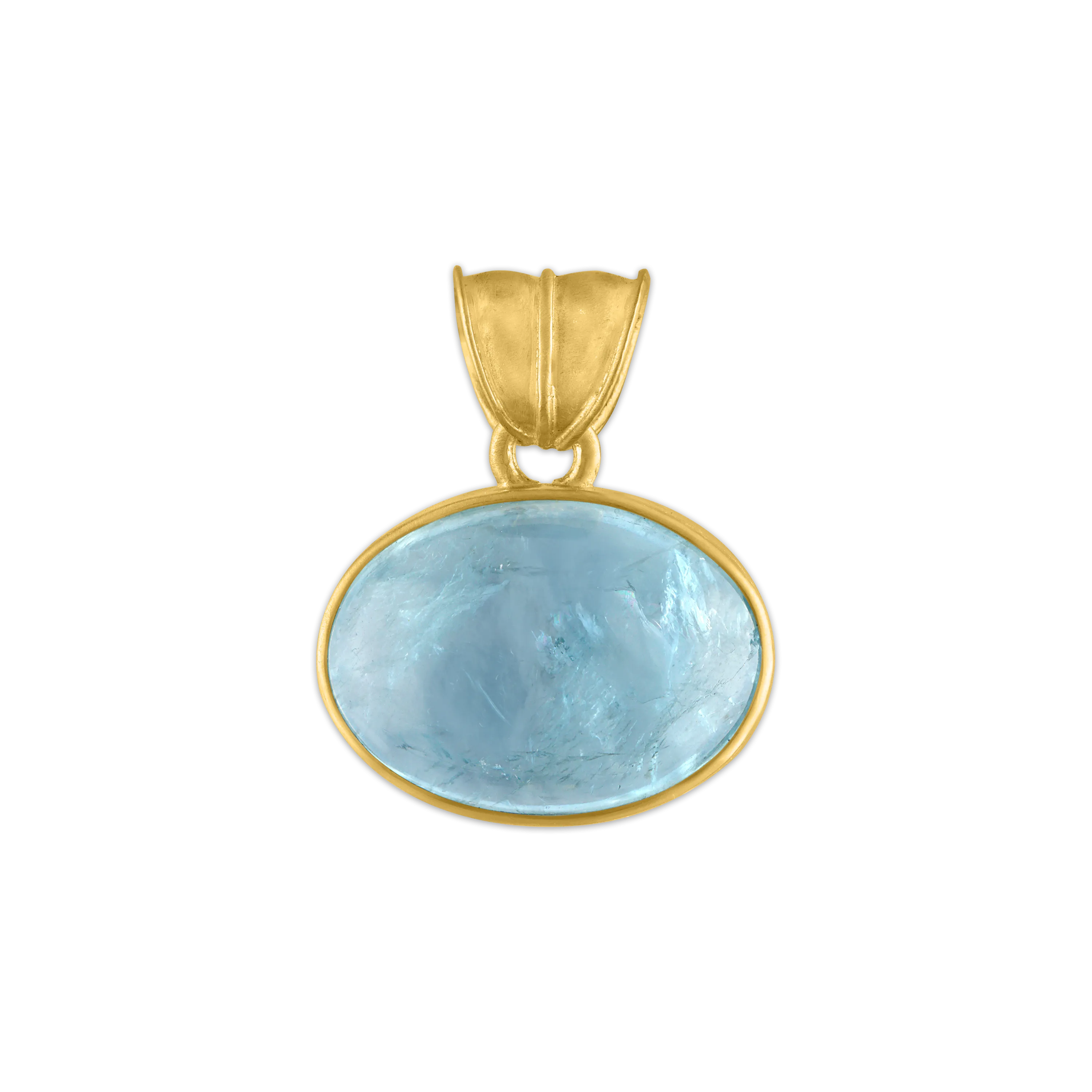 Large Aquamarine Oval Pendant