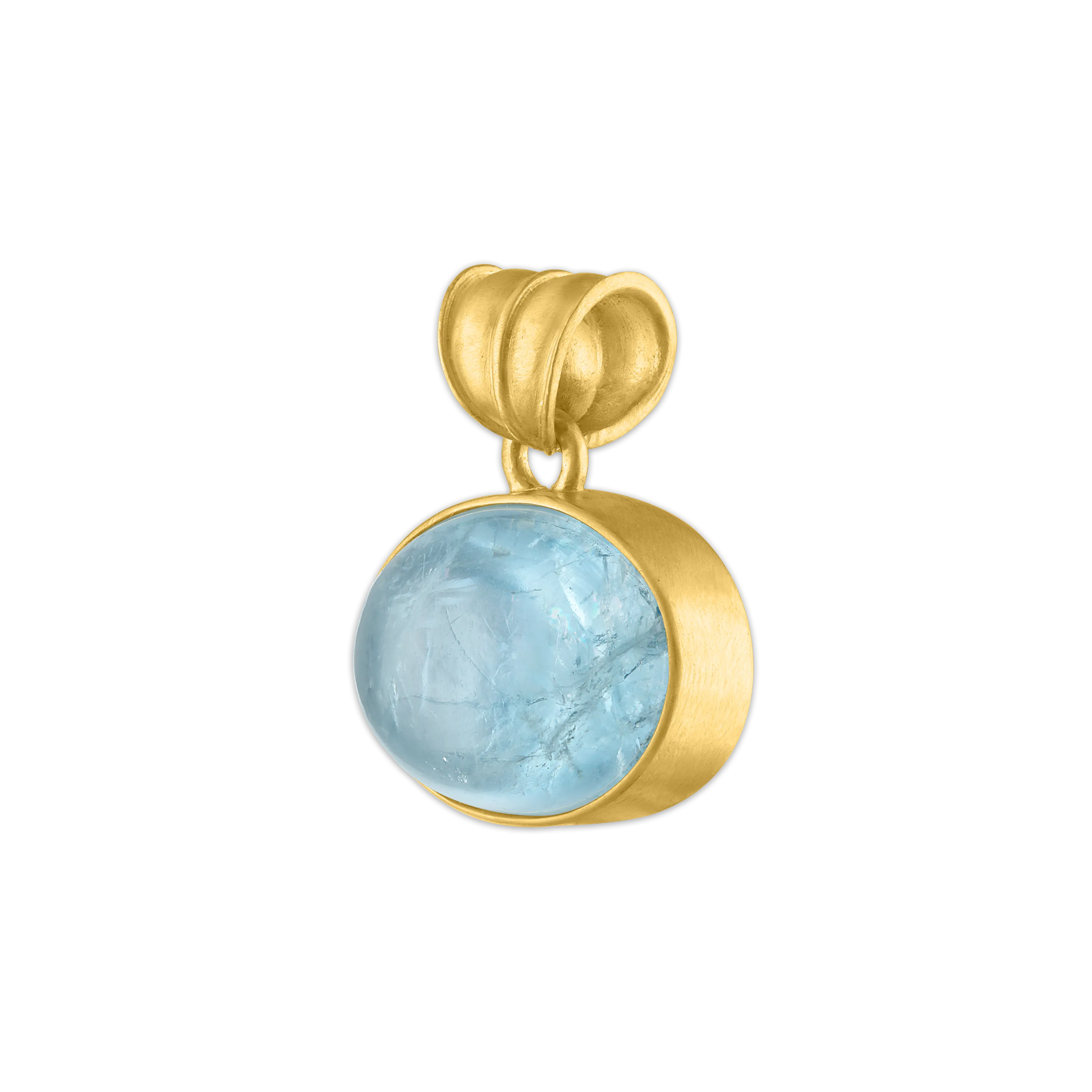 Large Aquamarine Oval Pendant