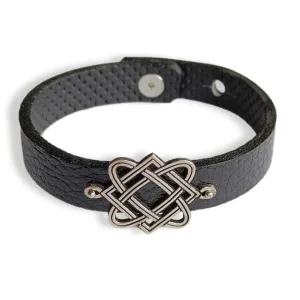 Large Celtic Knot, 925 Sterling Silver & Leather Bracelet