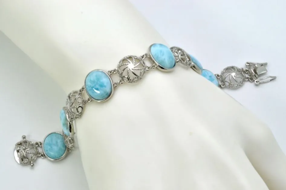 Larimar Six 12X10mm Oval Bracelet
