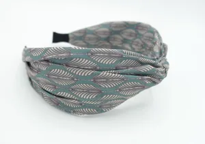 leaves print headband twist cross hairband women hair accessory