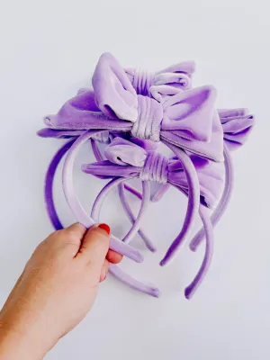 Lilac Velvet Bow Headband