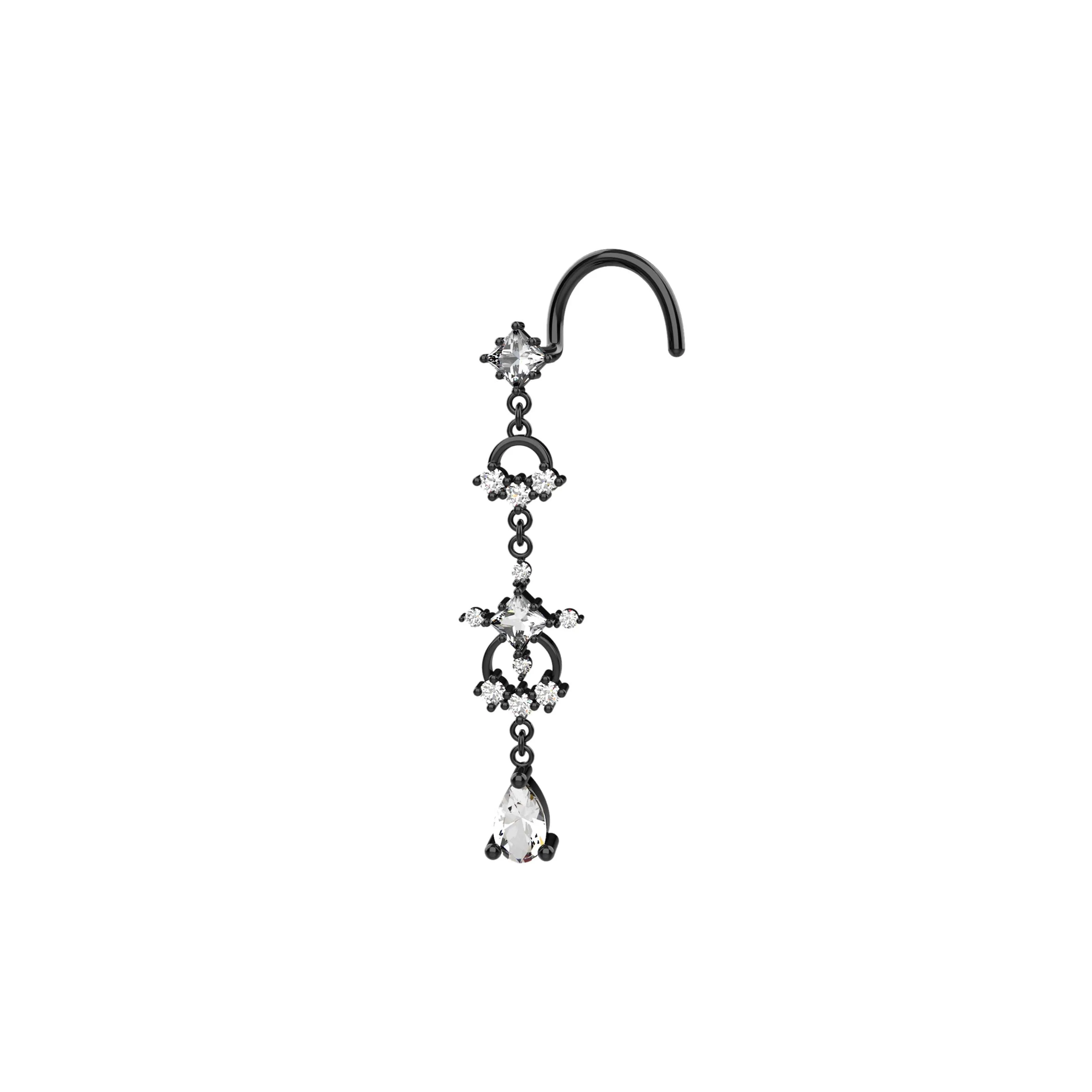 Long Dangling Nose Ring | Elegant Nose Piercing Jewelry