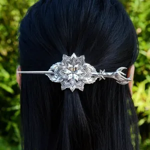 Lotus & Hand To The Moon | Stick Hairpin