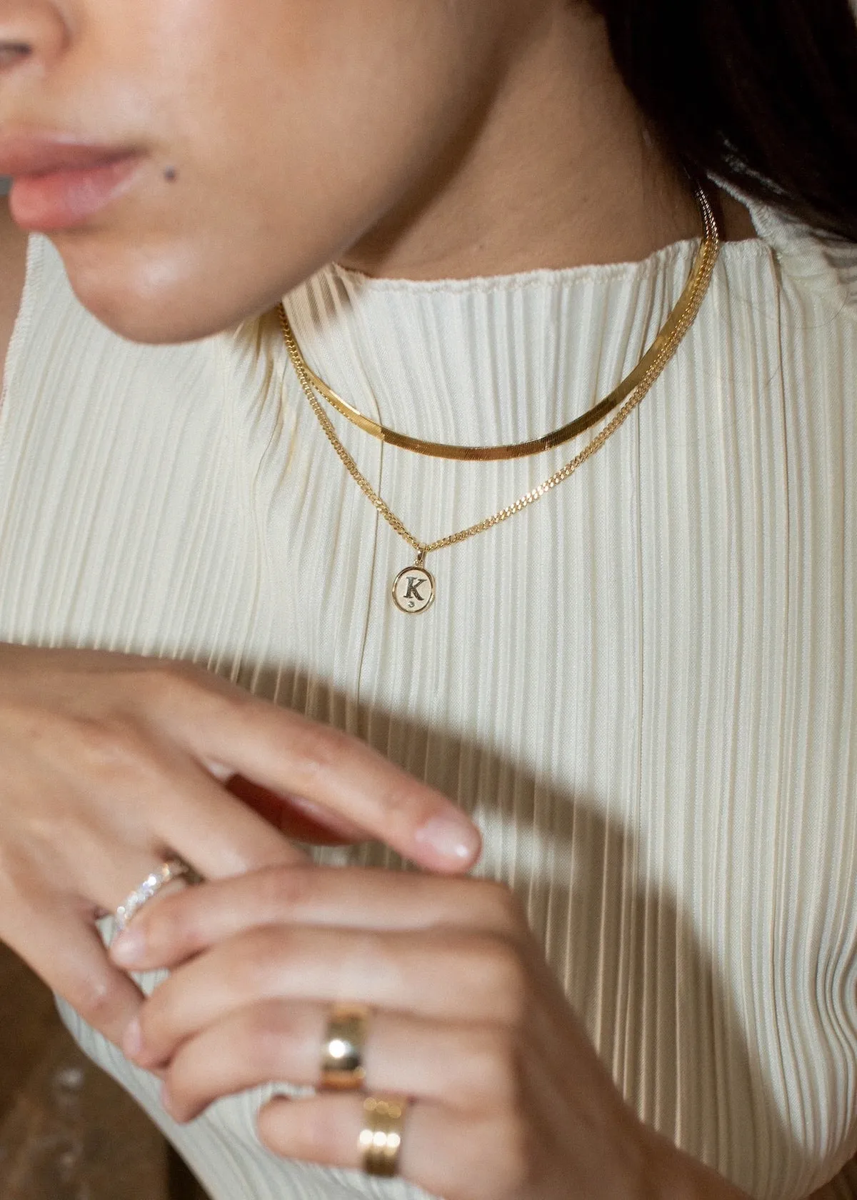 Love Letter Diamond Necklace Curb Chain