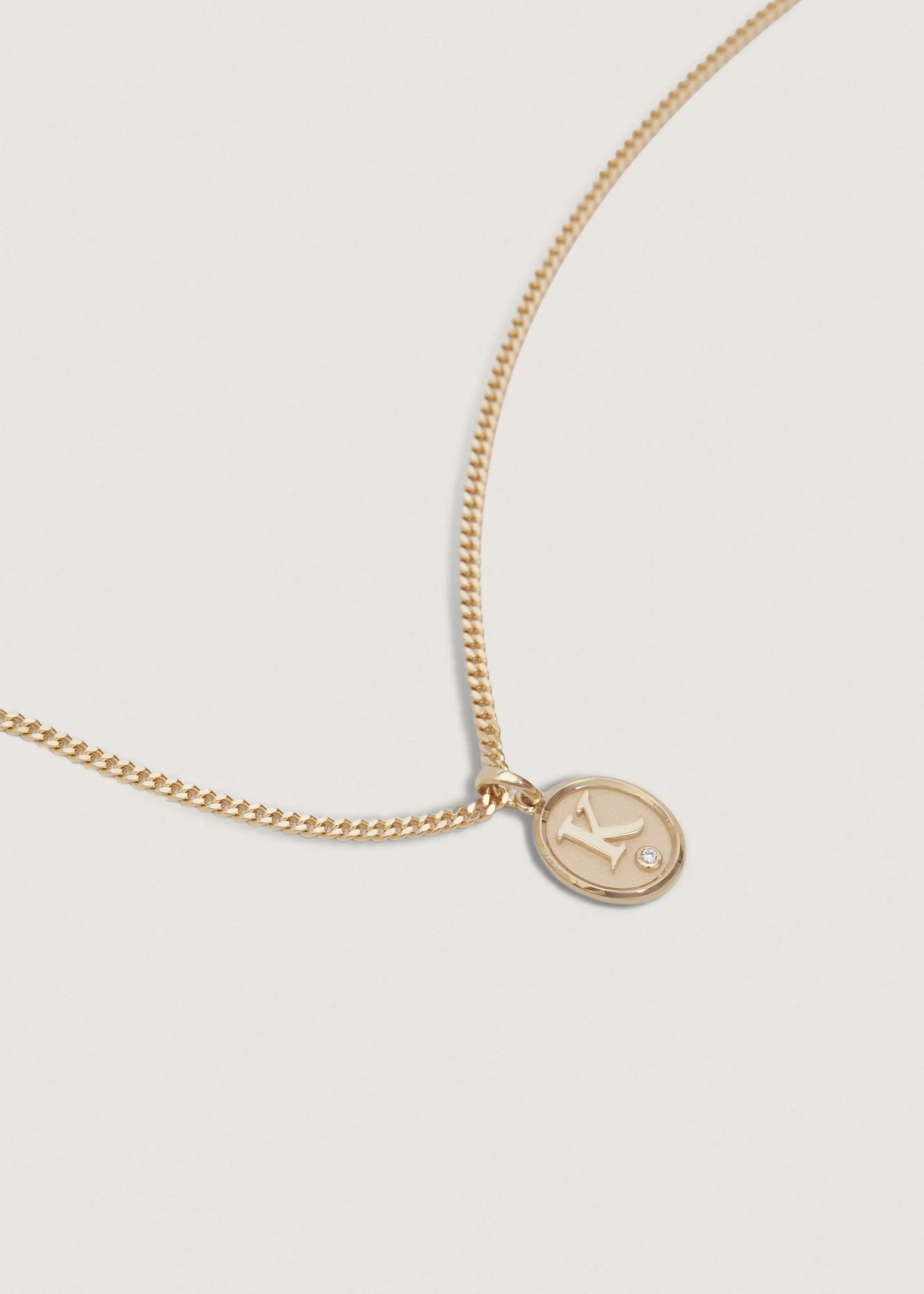 Love Letter Diamond Necklace Curb Chain