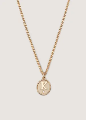 Love Letter Diamond Necklace Curb Chain