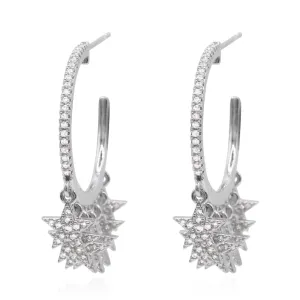 Lyra Star Hoop Earrings | 925 Sterling Silver