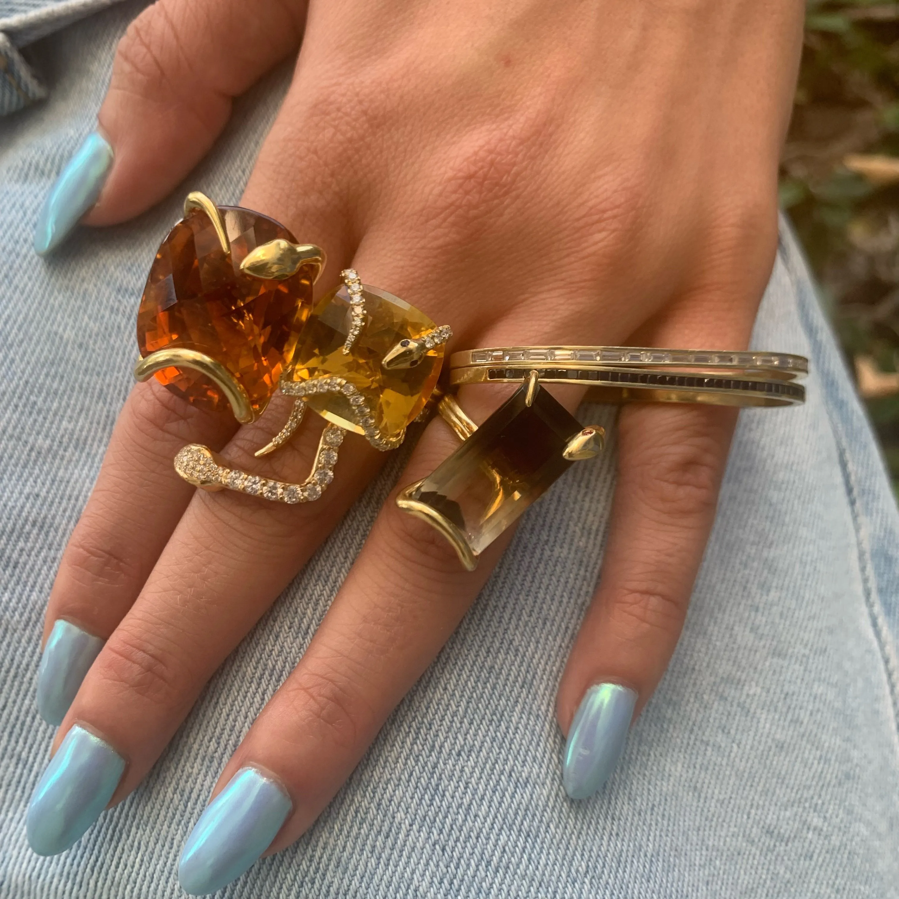 Madeira Citrine Snake on the Rocks Ring