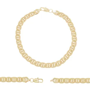 Mariner Chain 14K Gold Filled Bracelet 8.5" Lobster Claw Clasp Jewelry Men 6.8 mm