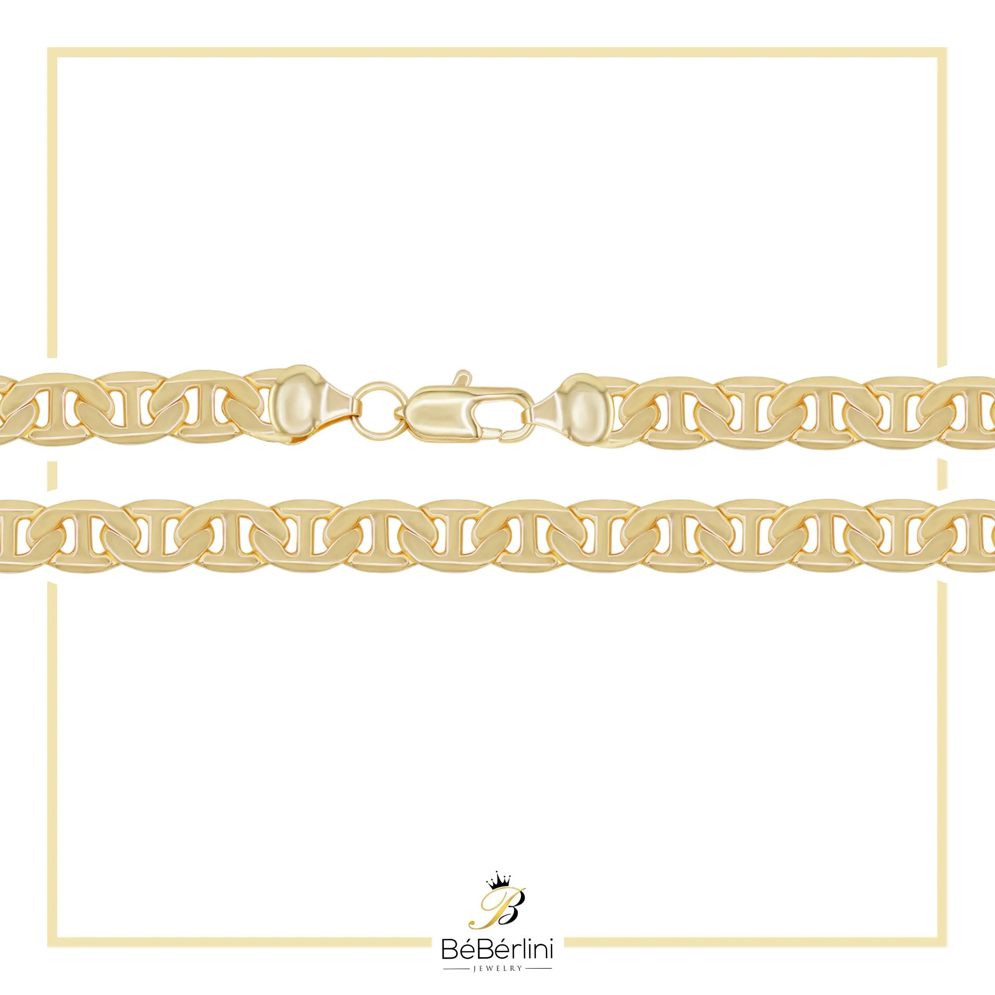 Mariner Chain 14K Gold Filled Bracelet 8.5" Lobster Claw Clasp Jewelry Men 6.8 mm