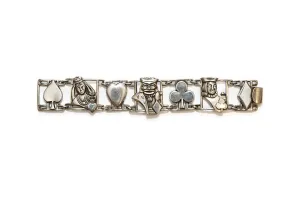 McCLELLAND BARCLAY Sterling Silver Playing Card Suits Bracelet