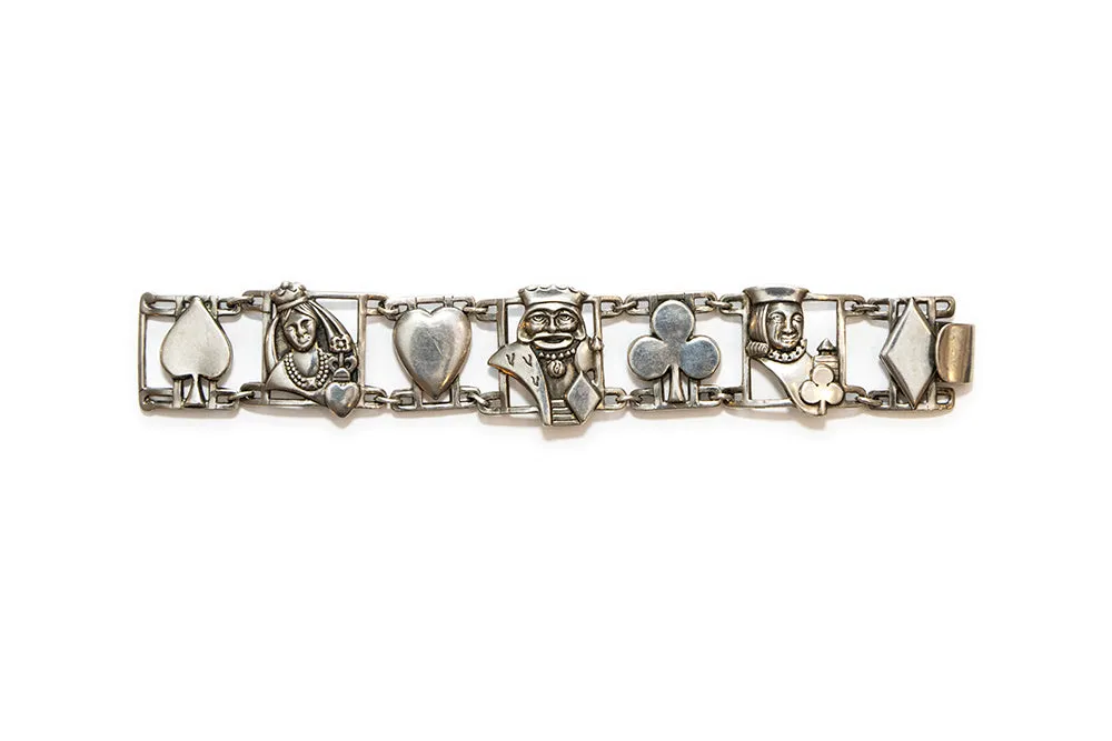 McCLELLAND BARCLAY Sterling Silver Playing Card Suits Bracelet