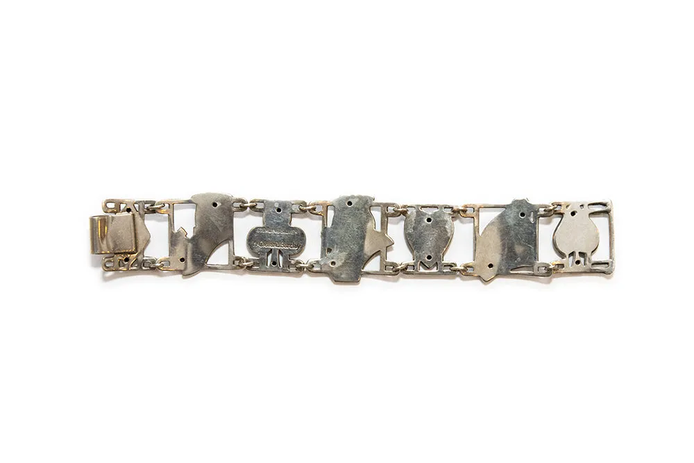 McCLELLAND BARCLAY Sterling Silver Playing Card Suits Bracelet