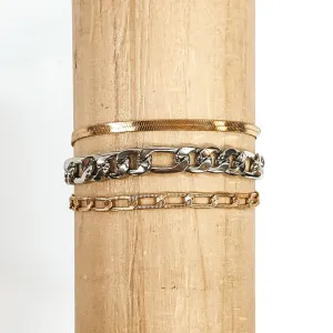 Multi Chain Magnetic Bracelet in Gold/Silver Tone