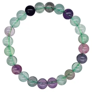 Multi-Colored Fluorite Beaded Crystal Bracelet