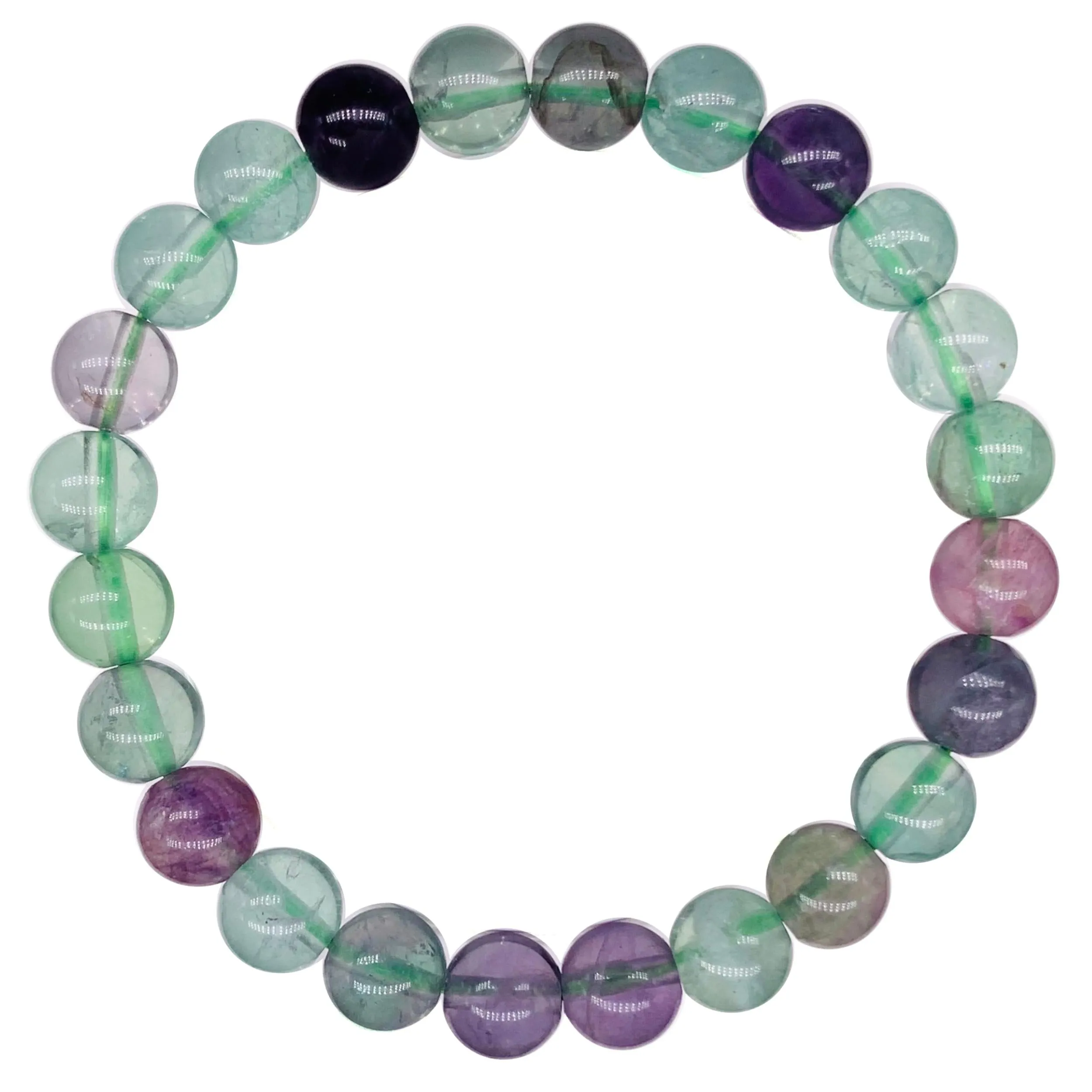 Multi-Colored Fluorite Beaded Crystal Bracelet