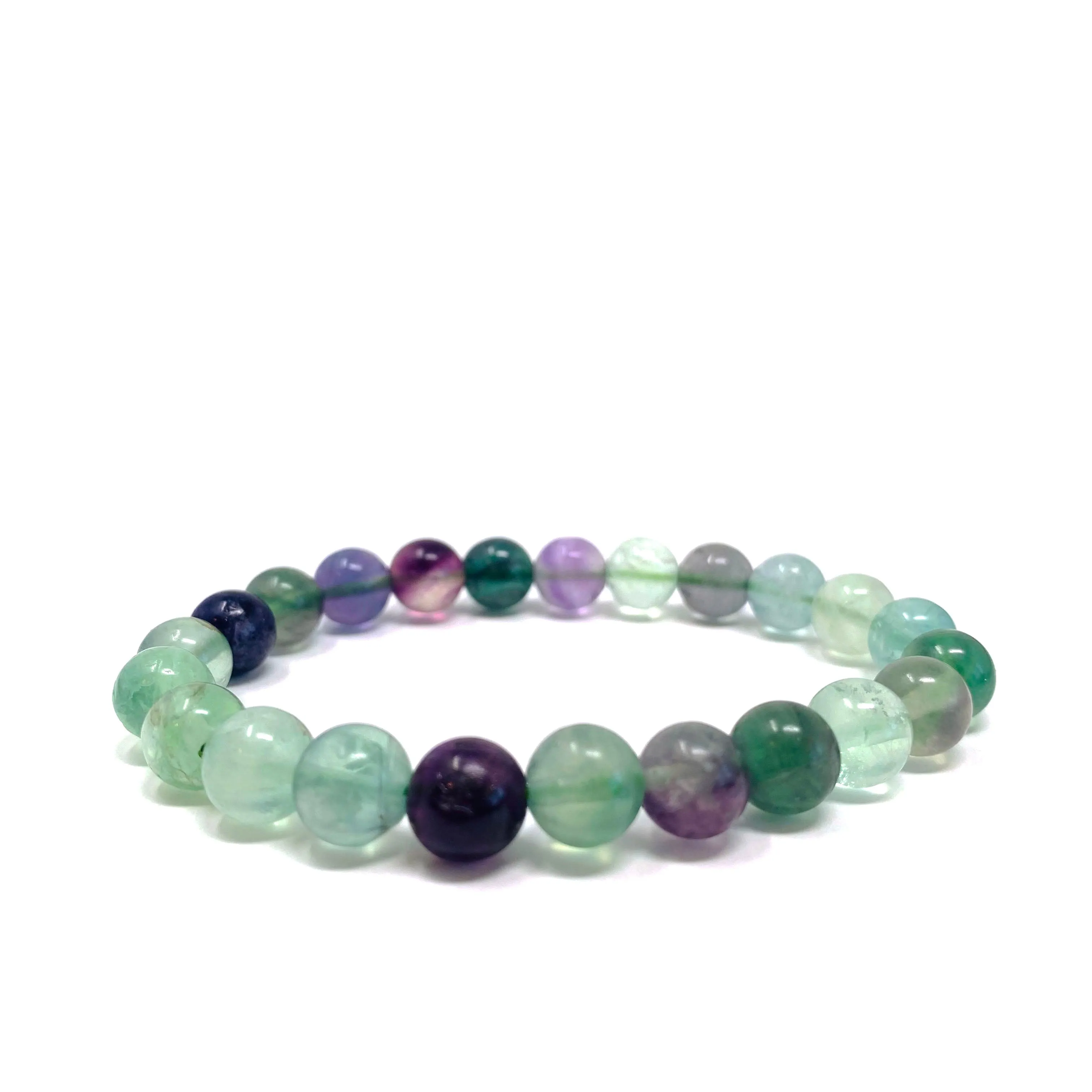 Multi-Colored Fluorite Beaded Crystal Bracelet