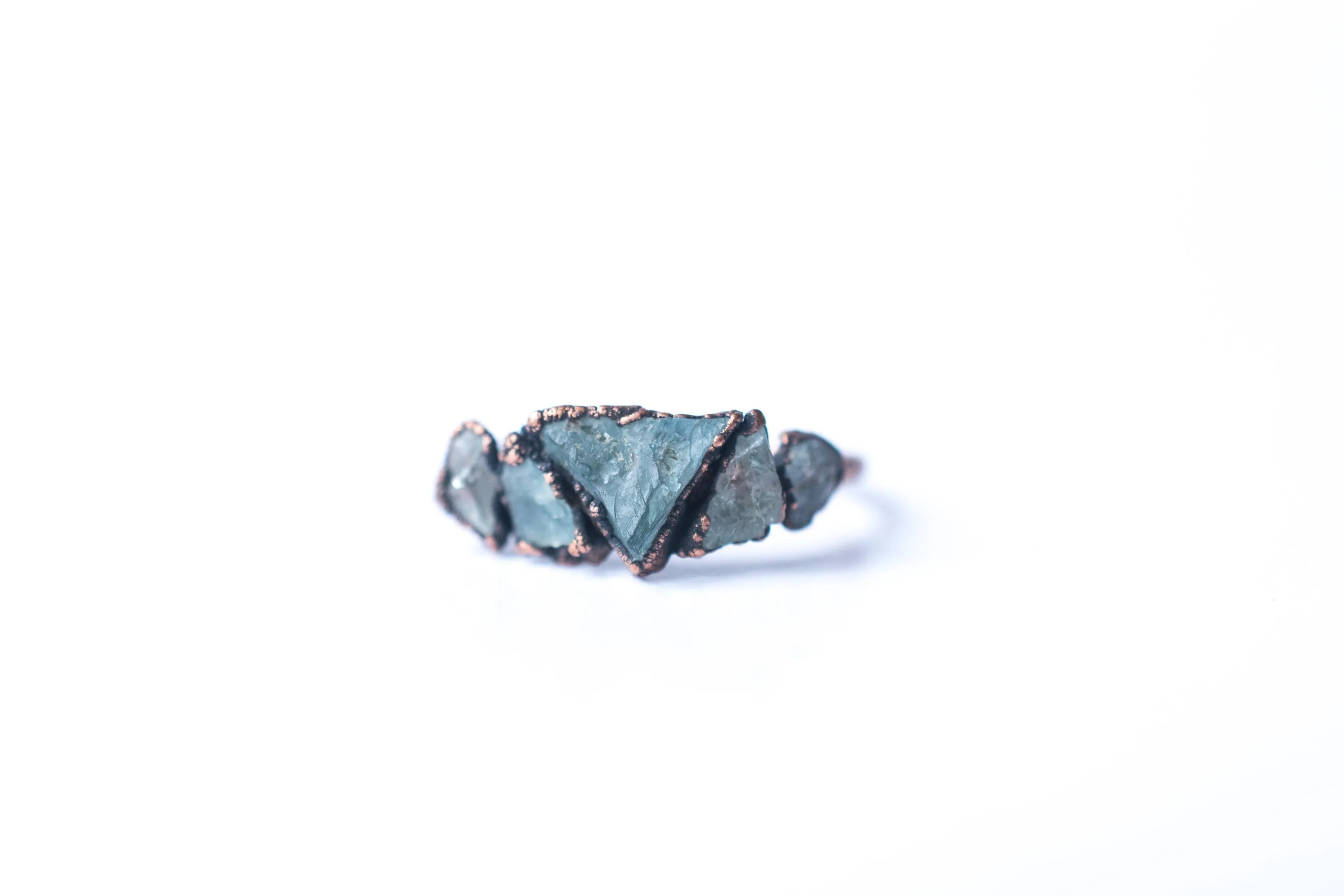 Multi Stone Ring | Rough aquamarine gemstone ring