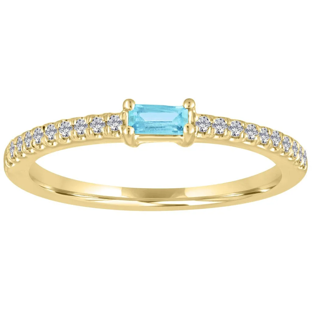My Story "The Julia" Baguette Aqua Diamond Ring