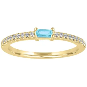 My Story "The Julia" Baguette Aqua Diamond Ring