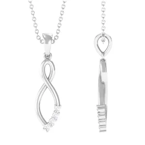 Natural Diamond Gold Infinity Pendant Necklace