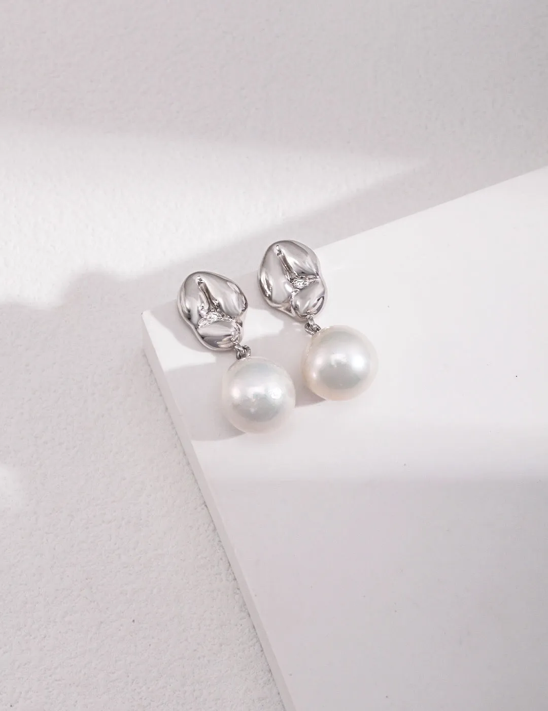 Natural Pearl Zircon Drop Earrings