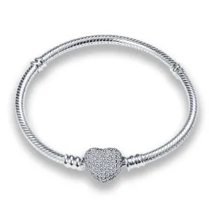 New Rochelle Sterling Silver Heart Charm Bracelet