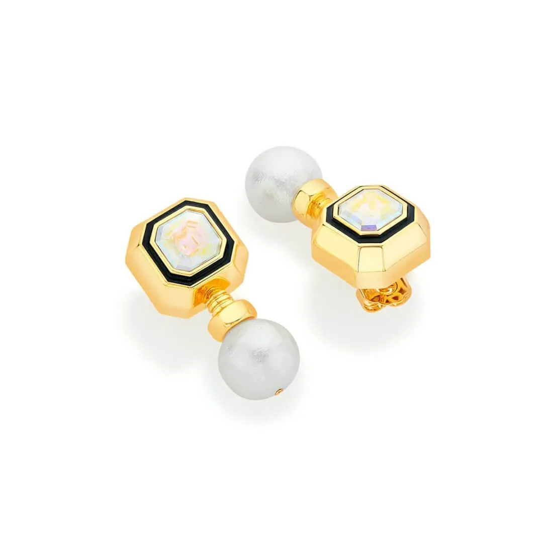 O’Keeffe White Abalone and Pearl Drop Earrings