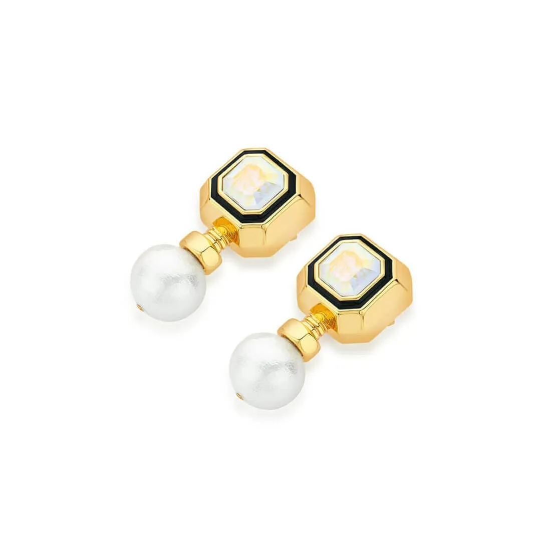 O’Keeffe White Abalone and Pearl Drop Earrings