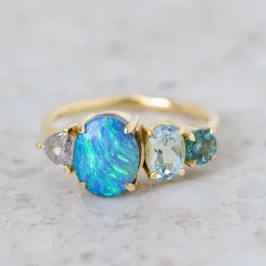 OOAK Boulder Opal Ocean Splice Ring