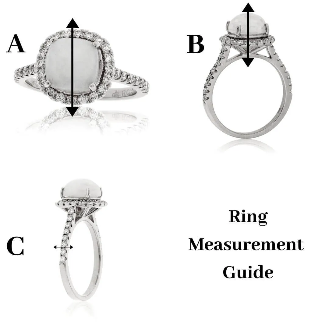 Oval Aquamarine and Scalloped Double Halo Diamond Ring