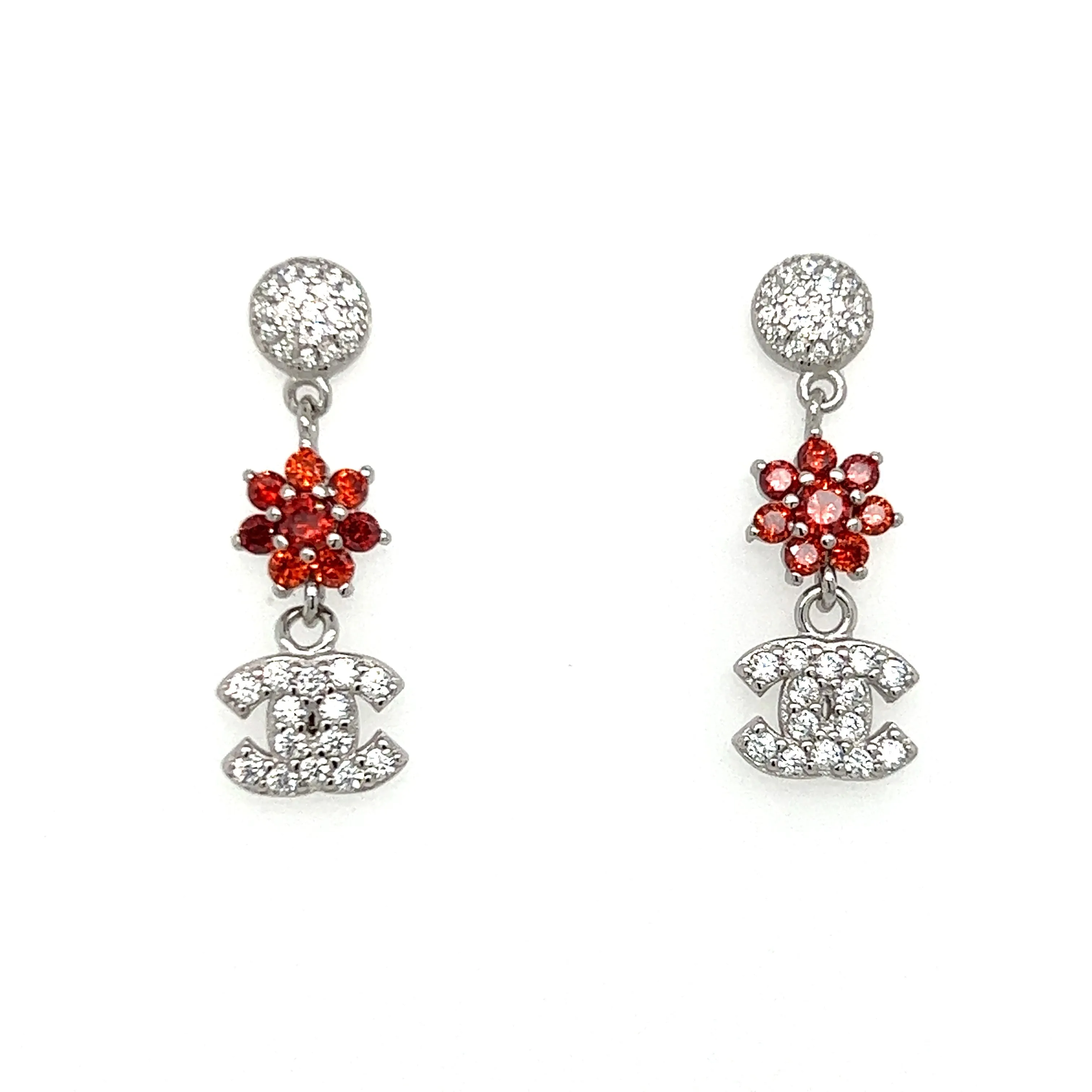 P329 Chanel Brand Pendant Post Earrings