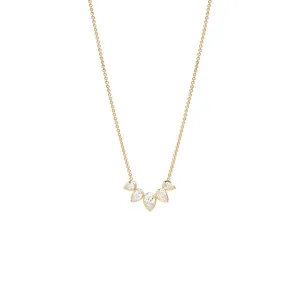 Pear Cut Diamond Fan Necklace