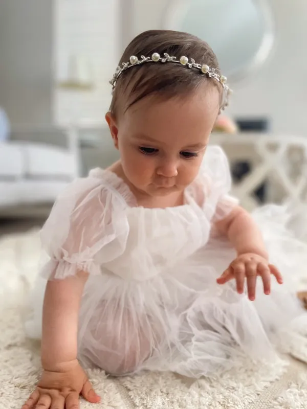 Pearl and Leaf Girls Headband