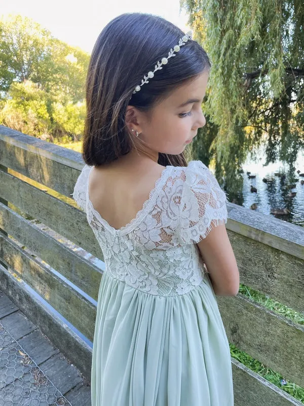 Pearl and Leaf Girls Headband