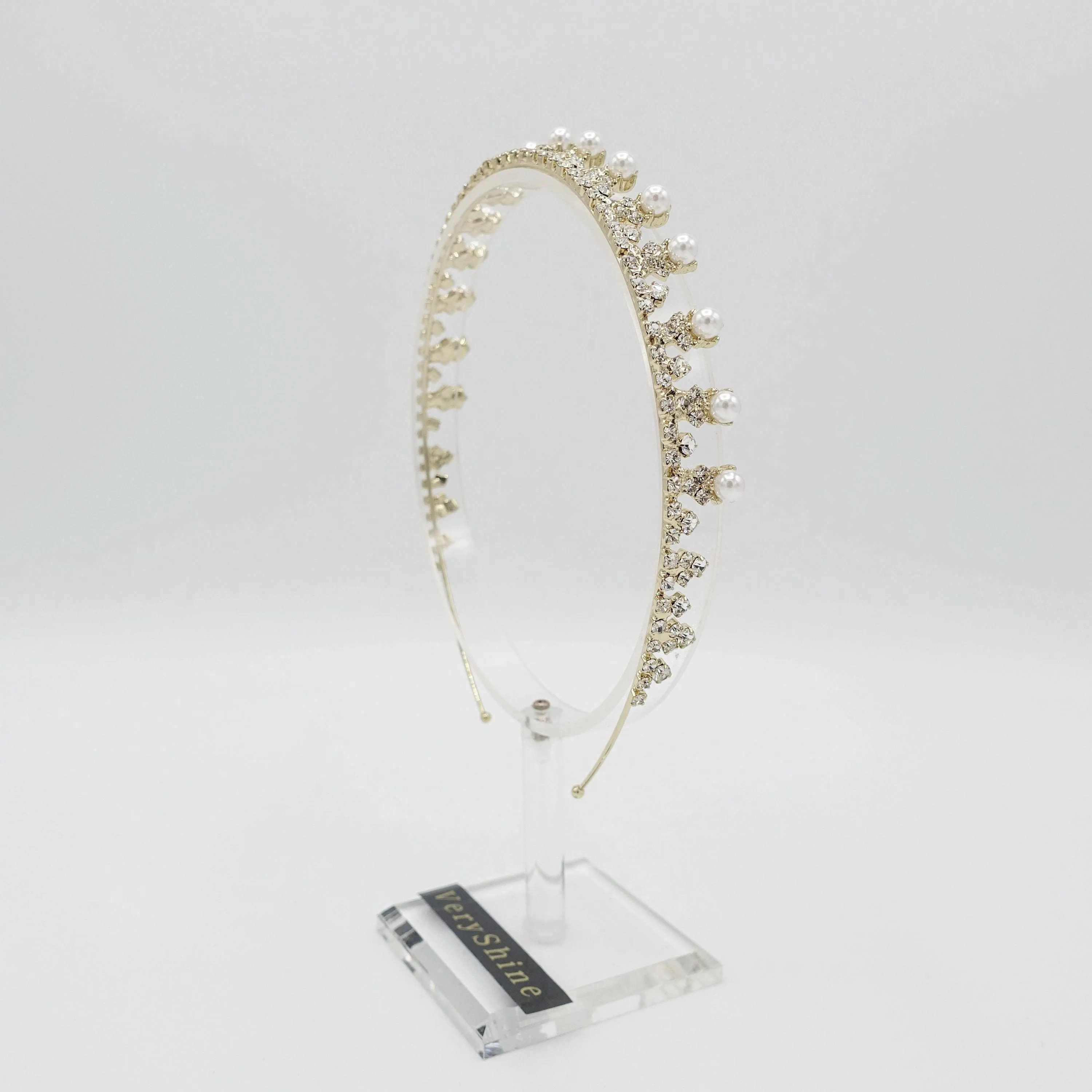 pearl rhinestone bridal headband bling tiara hair accessory for brides