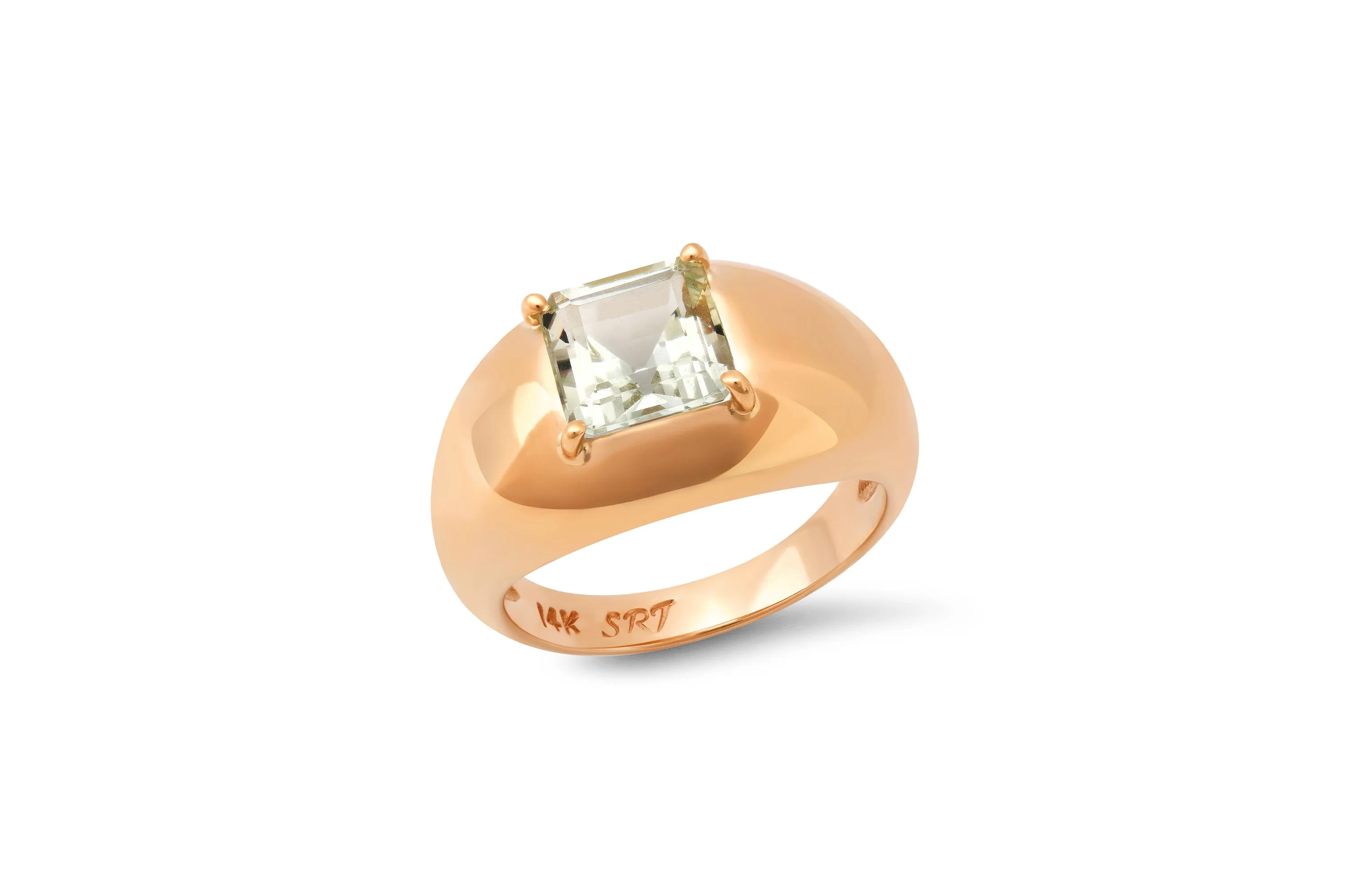 Princess Cut Aquamarine Domed Ring