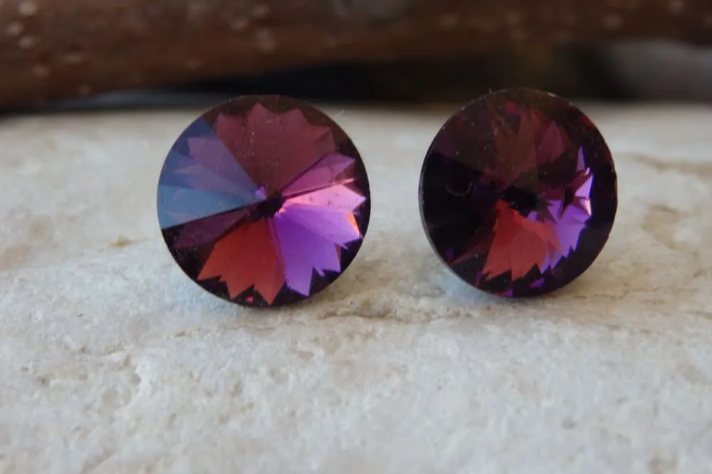 Purple Studs Amethyst Earrings