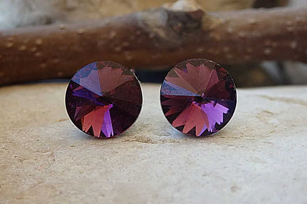 Purple Studs Amethyst Earrings