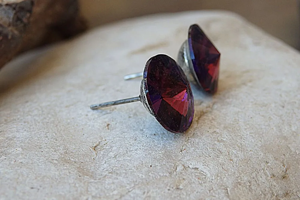 Purple Studs Amethyst Earrings