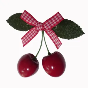 Red And White Polka Dot Cherry Hair Pin