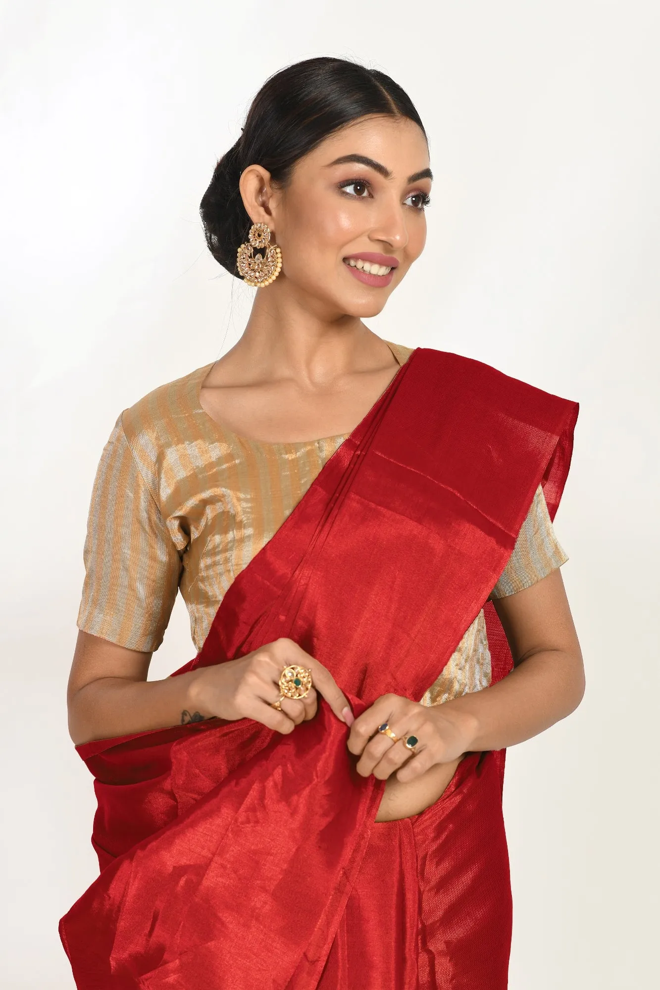 Red Tissue Silk Saree