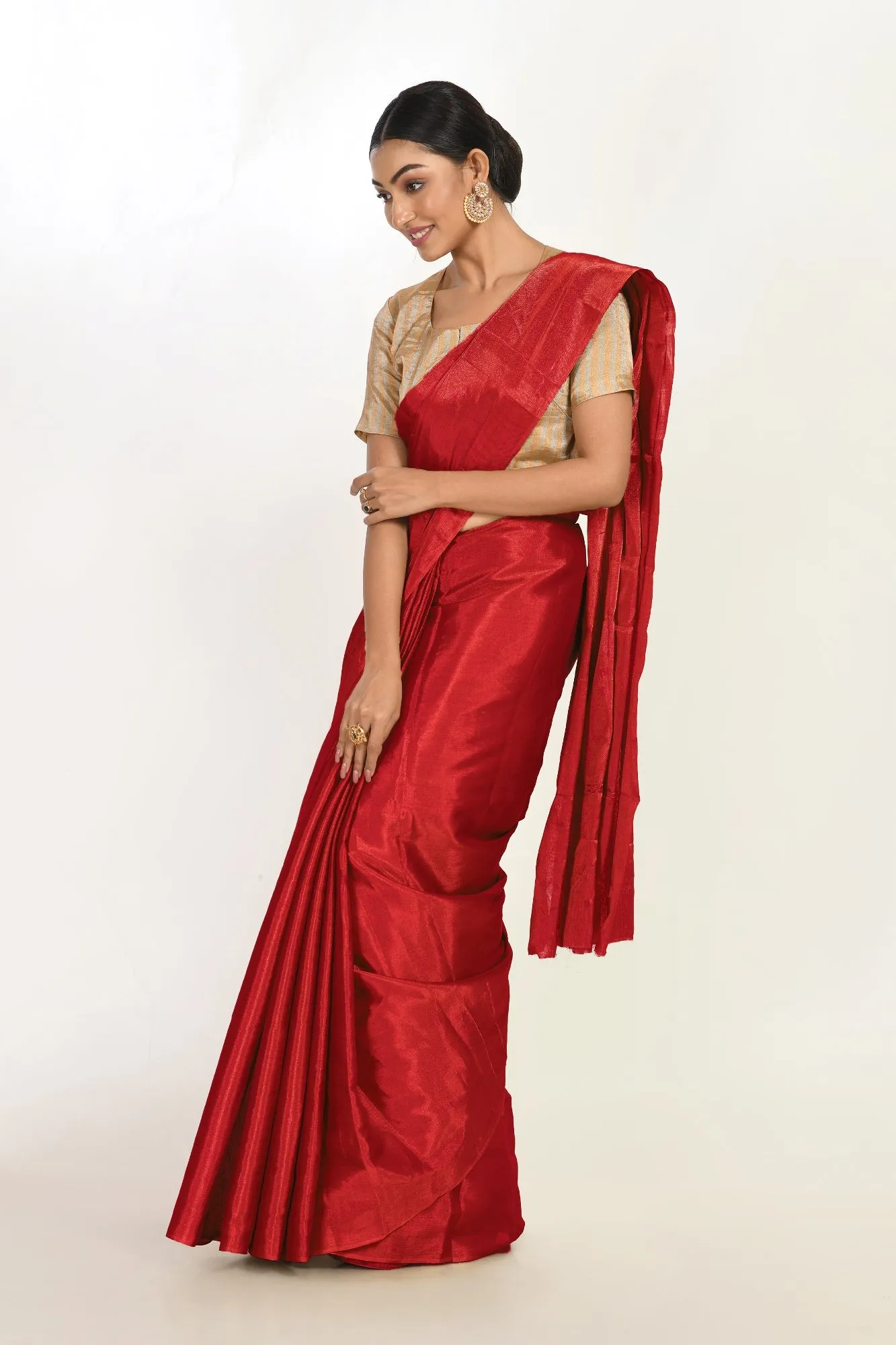 Red Tissue Silk Saree