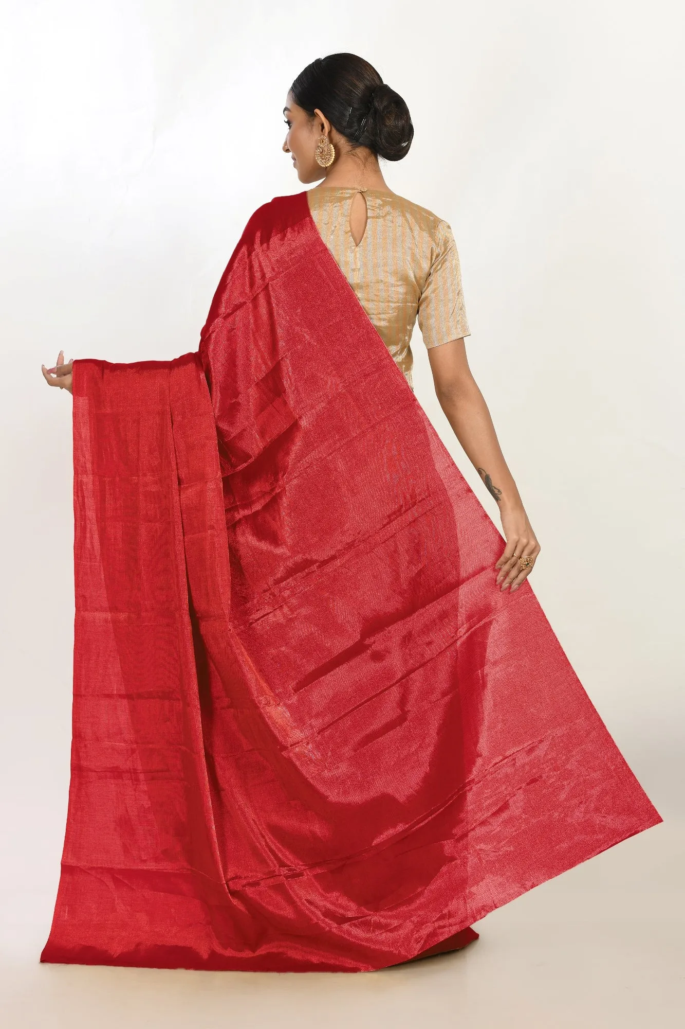 Red Tissue Silk Saree
